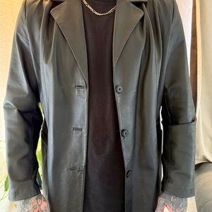 Men's Black Leather Coat